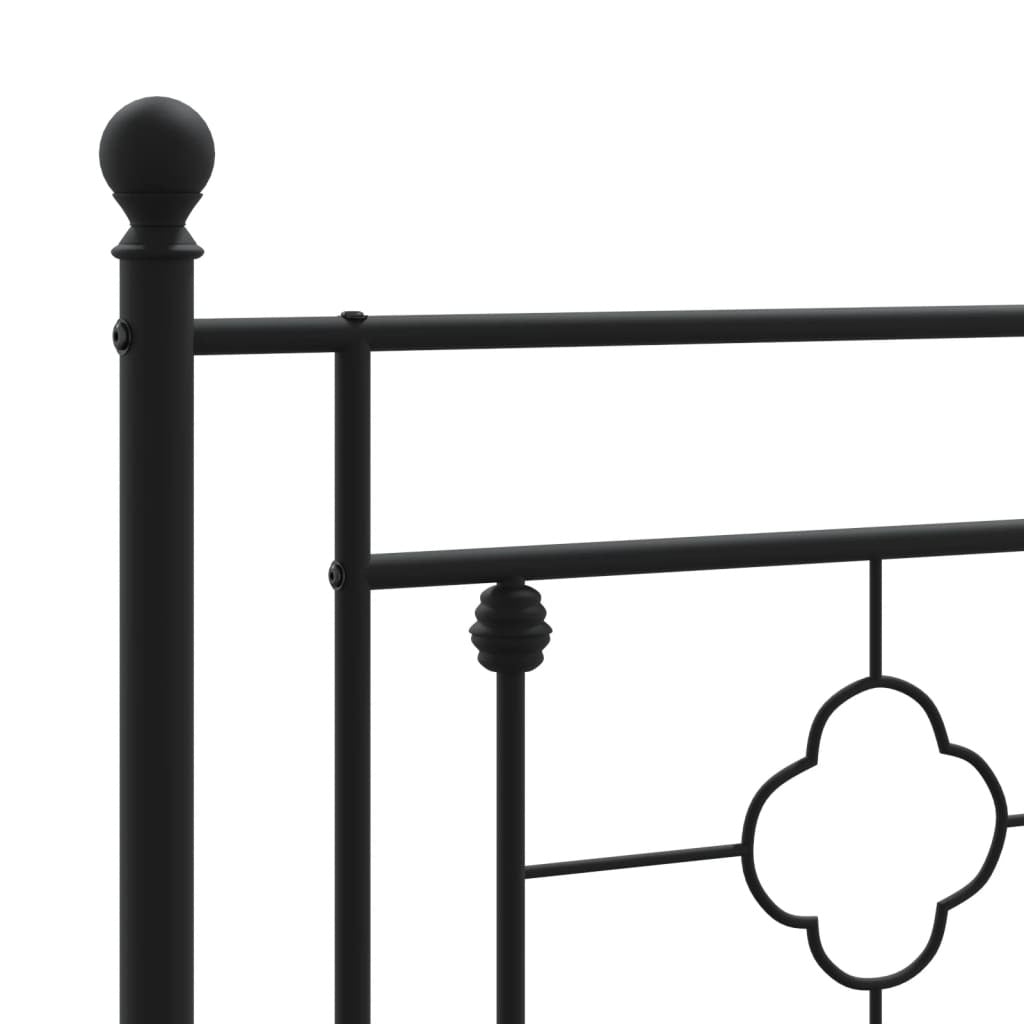 Bed Frame Black Steel Single Bed Frame Rectangular Modern
