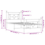 Bed Frame Black Steel Single Bed Frame Rectangular Modern