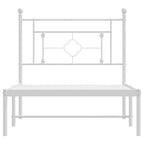 Bed Frame White Powder-Coated Steel Single Bed Frame