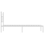 Bed Frame White Powder-Coated Steel Single Bed Frame