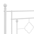 Bed Frame White Powder-Coated Steel Single Bed Frame