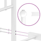 Bed Frame White Powder-Coated Steel Single Bed Frame