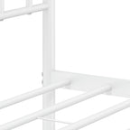 Bed Frame White Powder-Coated Steel Single Bed Frame