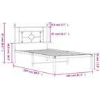 Bed Frame White Powder-Coated Steel Single Bed Frame