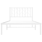 Bed Frame White Steel Single Bed Frame Rectangular