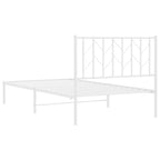Bed Frame White Steel Single Bed Frame Rectangular