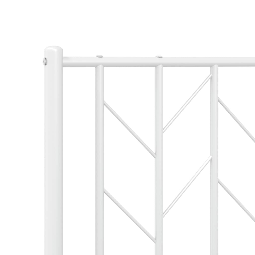 Bed Frame White Steel Single Bed Frame Rectangular