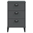 Bedside Table Anthracite Grey Engineered Wood, Plastic Medium