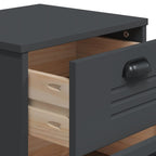 Bedside Table Anthracite Grey Engineered Wood, Plastic Medium