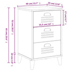 Bedside Table Anthracite Grey Engineered Wood, Plastic Medium