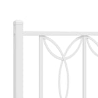 Bed Frame White Steel 39 x 79 in Bed Frame Rectangular Modern