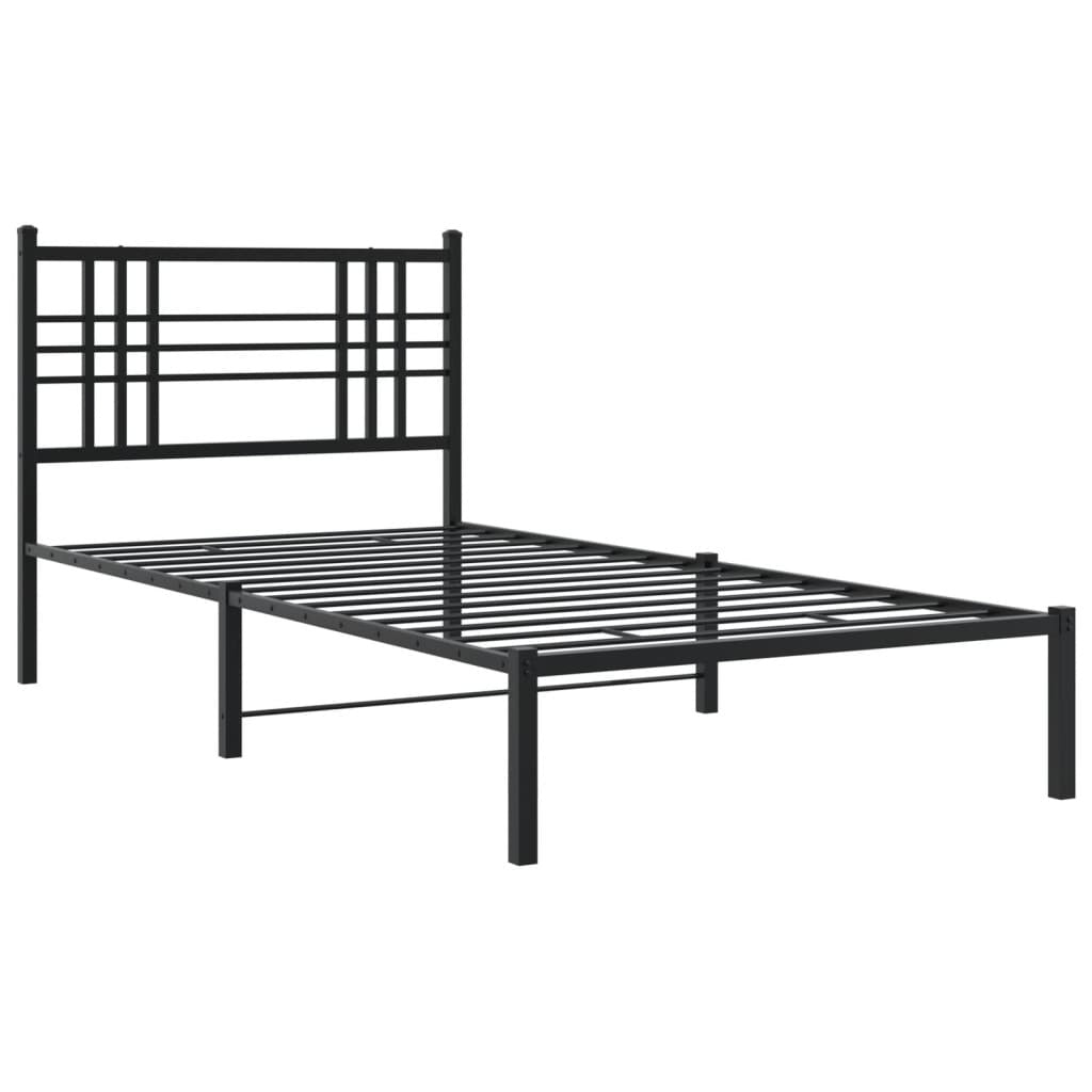 Bed Frame Black Steel Twin Bed Frame Rectangular Modern