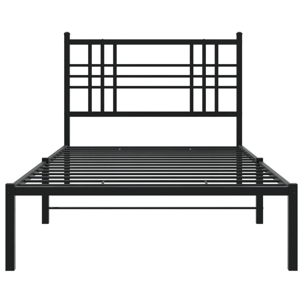 Bed Frame Black Steel Twin Bed Frame Rectangular Modern