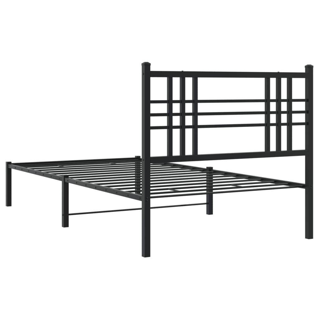 Bed Frame Black Steel Twin Bed Frame Rectangular Modern