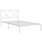 Bed Frame White Powder-coated steel Single Durable Bed Frame