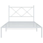 Bed Frame White Powder-coated steel Single Durable Bed Frame