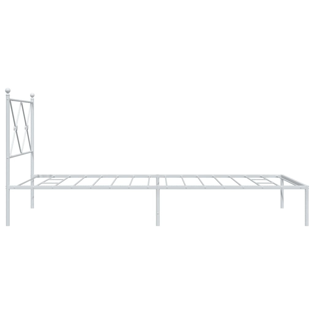 Bed Frame White Powder-coated steel Single Durable Bed Frame