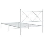 Bed Frame White Powder-coated steel Single Durable Bed Frame