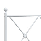 Bed Frame White Powder-coated steel Single Durable Bed Frame