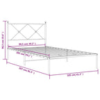 Bed Frame White Powder-coated steel Single Durable Bed Frame