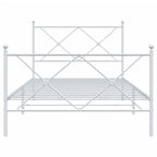 Bed Frame White Steel 39.4 x 78.7 in Bed Frame Rectangular