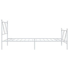 Bed Frame White Steel 39.4 x 78.7 in Bed Frame Rectangular