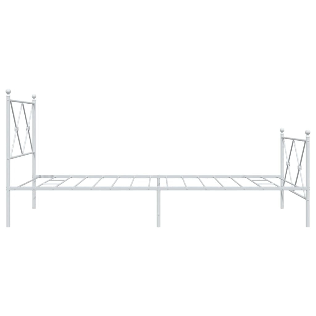 Bed Frame White Steel 39.4 x 78.7 in Bed Frame Rectangular