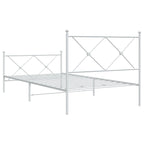 Bed Frame White Steel 39.4 x 78.7 in Bed Frame Rectangular