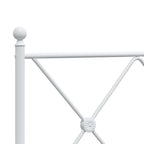 Bed Frame White Steel 39.4 x 78.7 in Bed Frame Rectangular