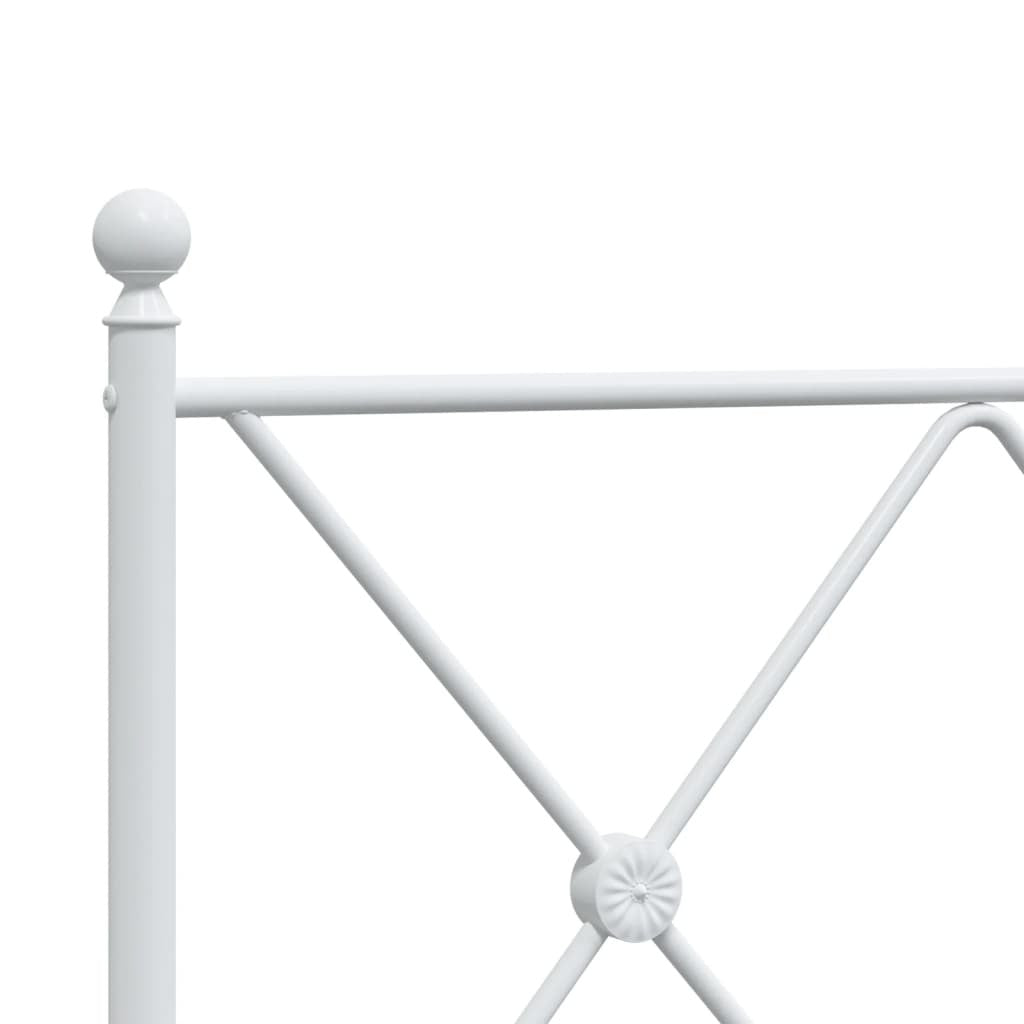 Bed Frame White Steel 39.4 x 78.7 in Bed Frame Rectangular