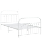 Bed Frame White Steel Twin Bed Frame Rectangular Modern