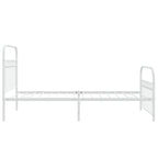 Bed Frame White Steel Twin Bed Frame Rectangular Modern