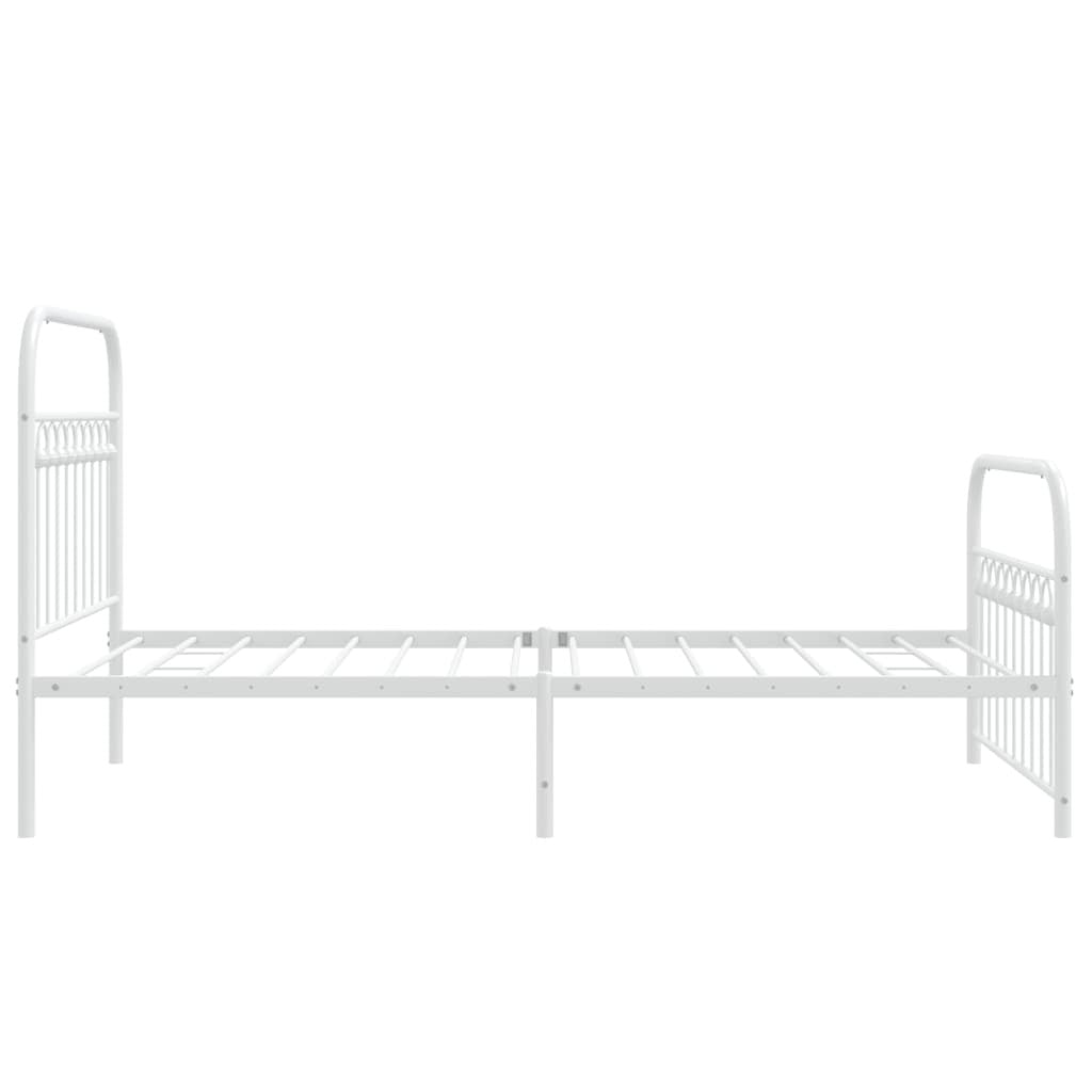 Bed Frame White Steel Twin Bed Frame Rectangular Modern
