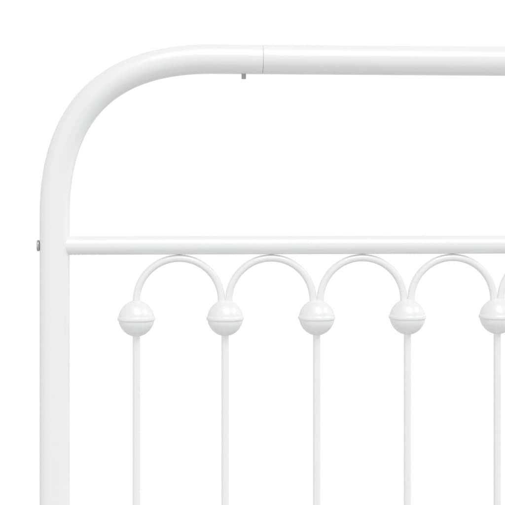 Bed Frame White Steel Twin Bed Frame Rectangular Modern