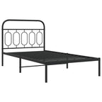 Bed Frame Black Steel 39.4x78.7 in Bed Frame Rectangular