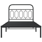 Bed Frame Black Steel 39.4x78.7 in Bed Frame Rectangular