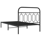 Bed Frame Black Steel 39.4x78.7 in Bed Frame Rectangular