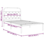 Bed Frame Black Steel 39.4x78.7 in Bed Frame Rectangular