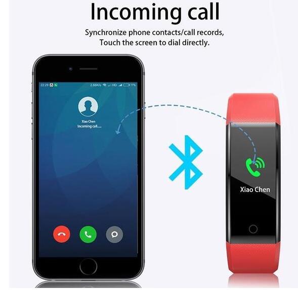 Bluetooth Smart Bracelet with Heart Rate Monitor & Fitness Tracker