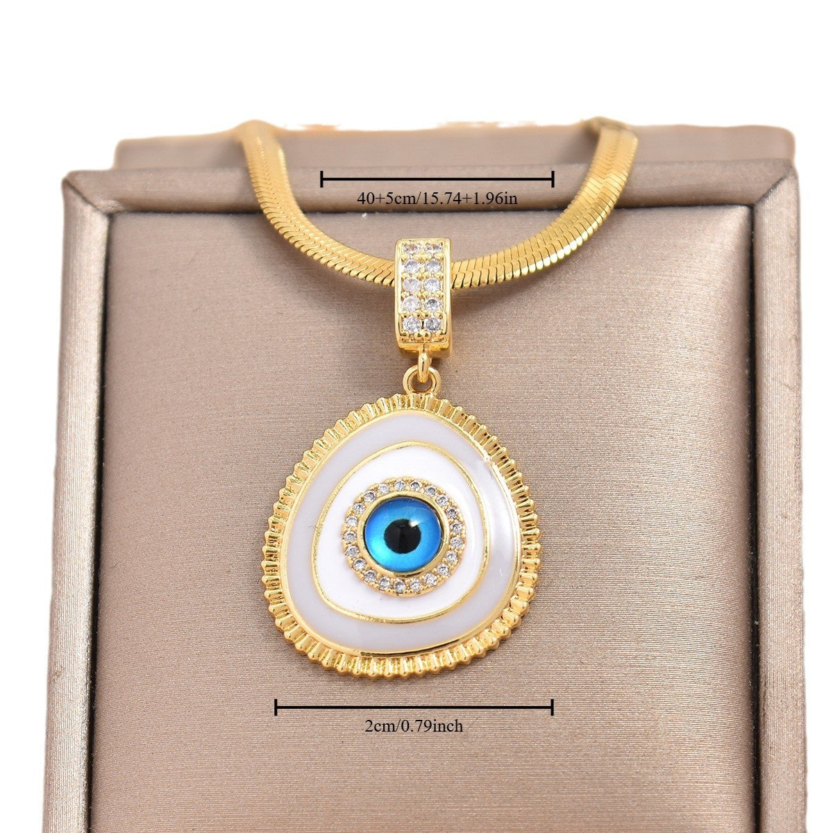 Micro-Inlaid Zircon Blue Eye Necklace – Elegant Lux Niche Design for Women