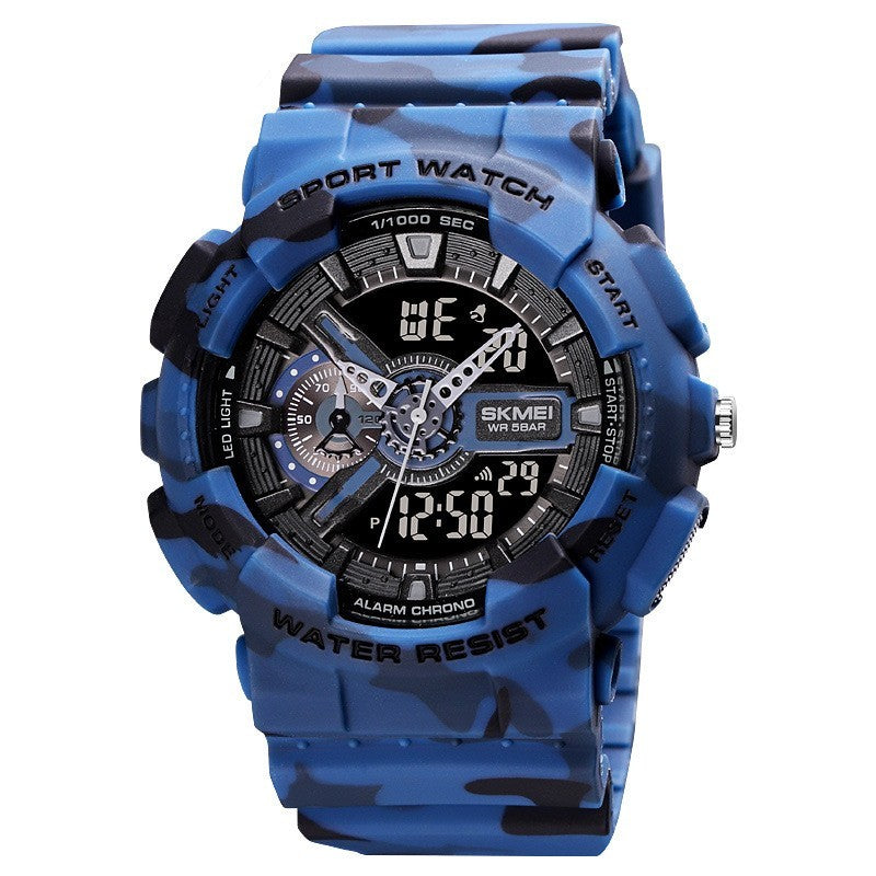 Classic Black & Gold Sports Double Display Electronic Watch – Teen Boys & Girls