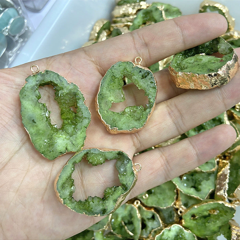 Rough Stone Slice Pendant – Irregular Natural Stone Necklace