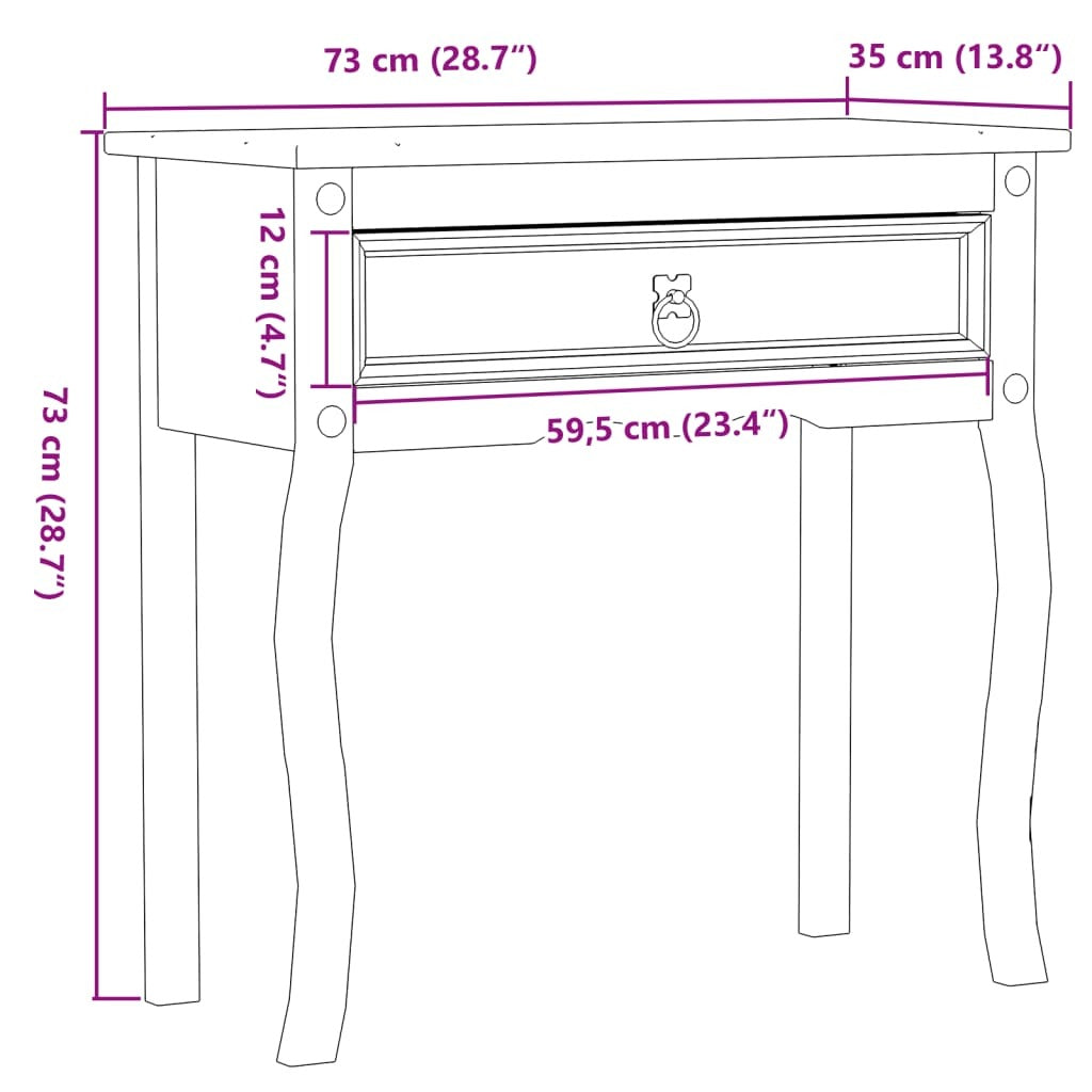 Console Table Honey wax finish
