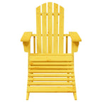 Adirondack Chair Yellow Solid Fir Wood Medium Ergonomic