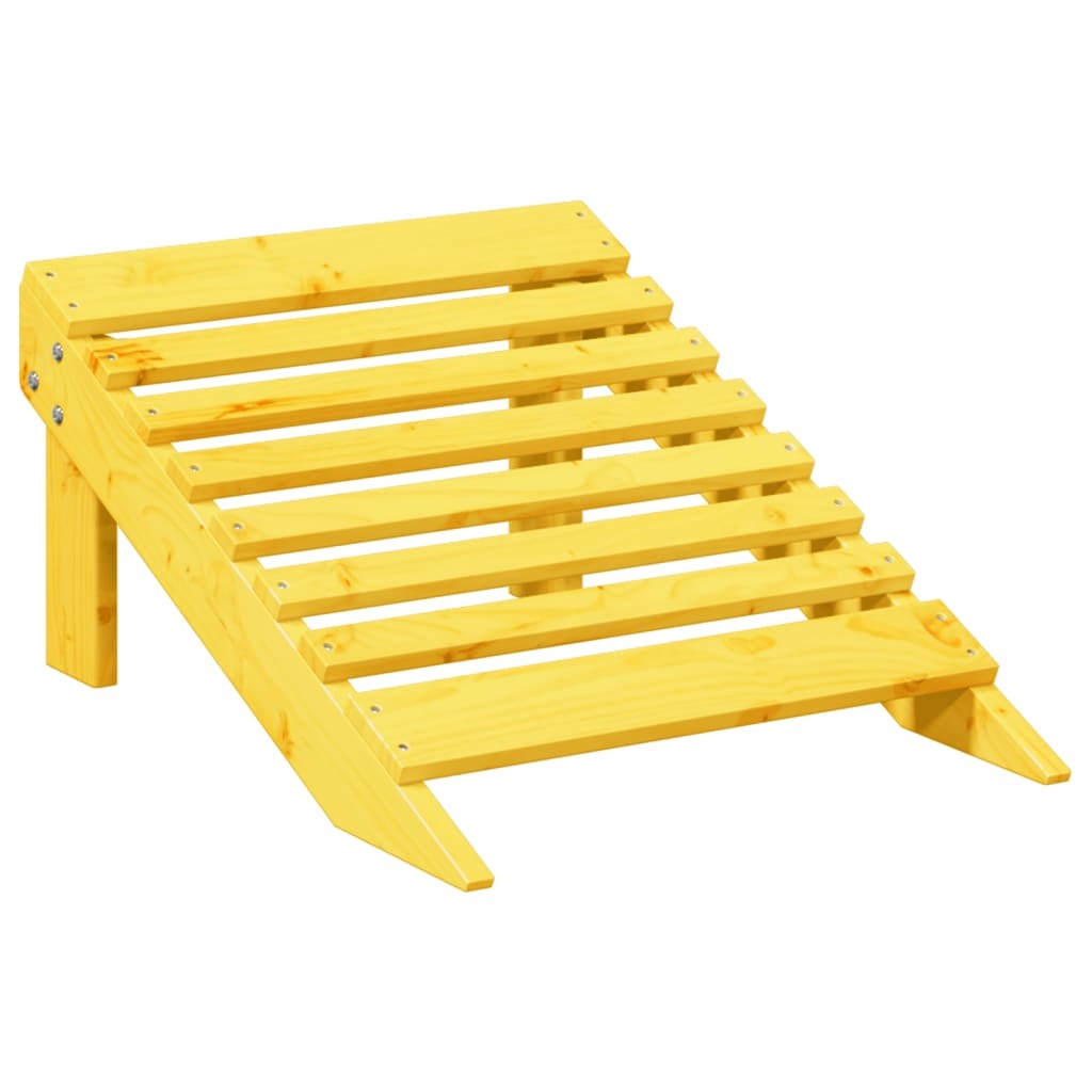 Adirondack Chair Yellow Solid Fir Wood Medium Ergonomic