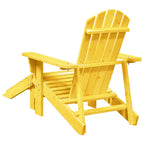 Adirondack Chair Yellow Solid Fir Wood Medium Ergonomic