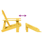 Adirondack Chair Yellow Solid Fir Wood Medium Ergonomic