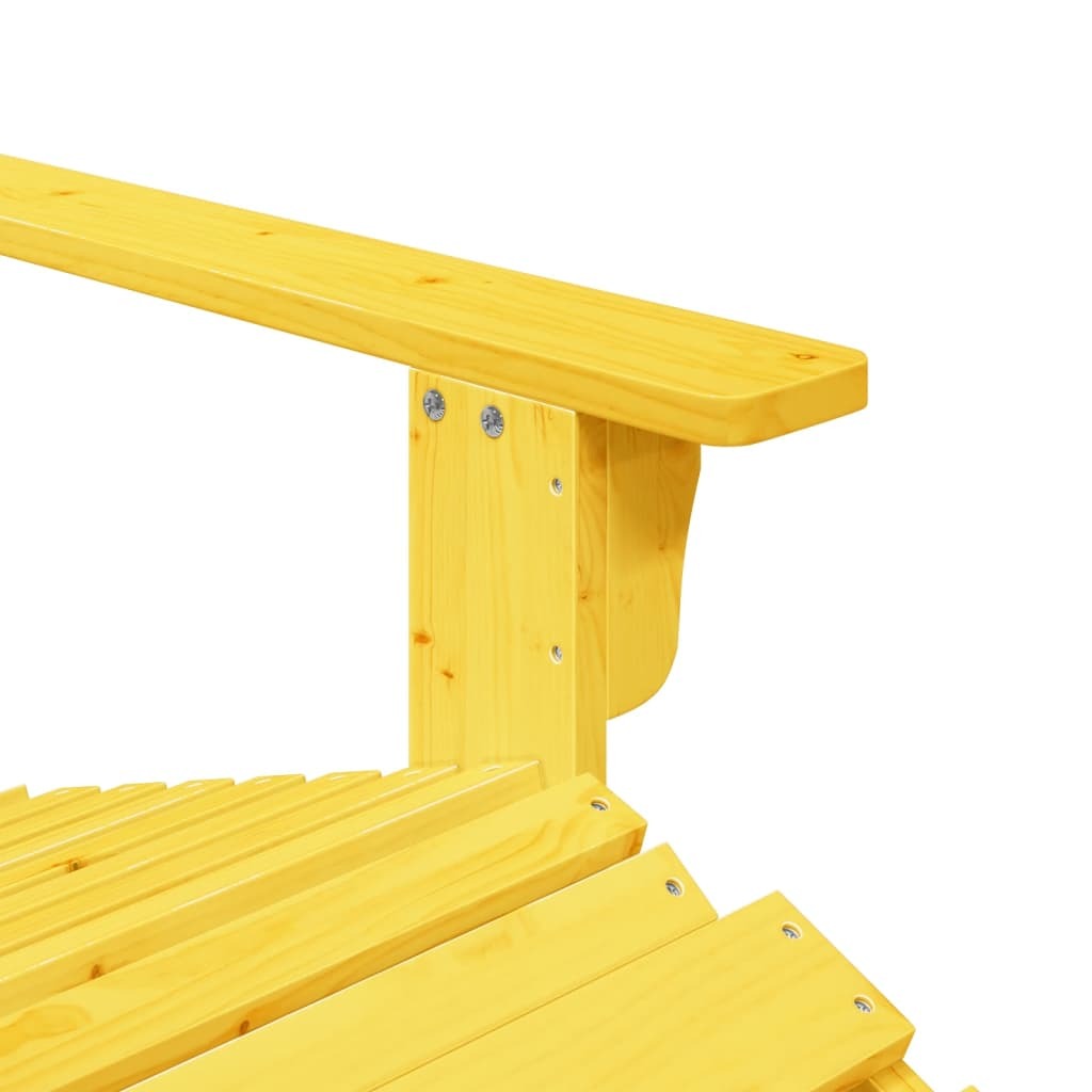 Adirondack Chair Yellow Solid Fir Wood Medium Ergonomic