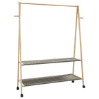 Clothes Rack Natural Bamboo Bamboo, Fabric 52.0 x 17.9 x 61.2 in
