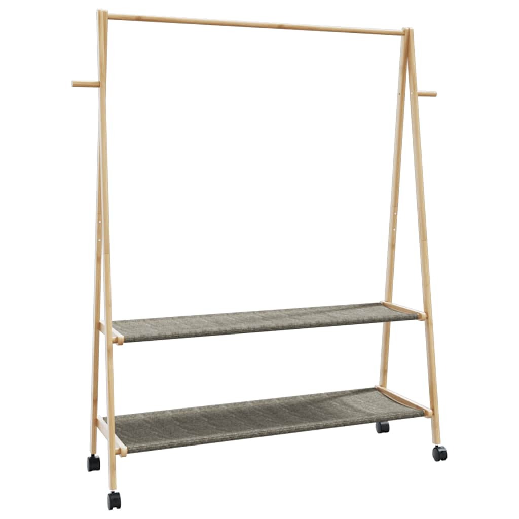 Clothes Rack Natural Bamboo Bamboo, Fabric 52.0 x 17.9 x 61.2 in